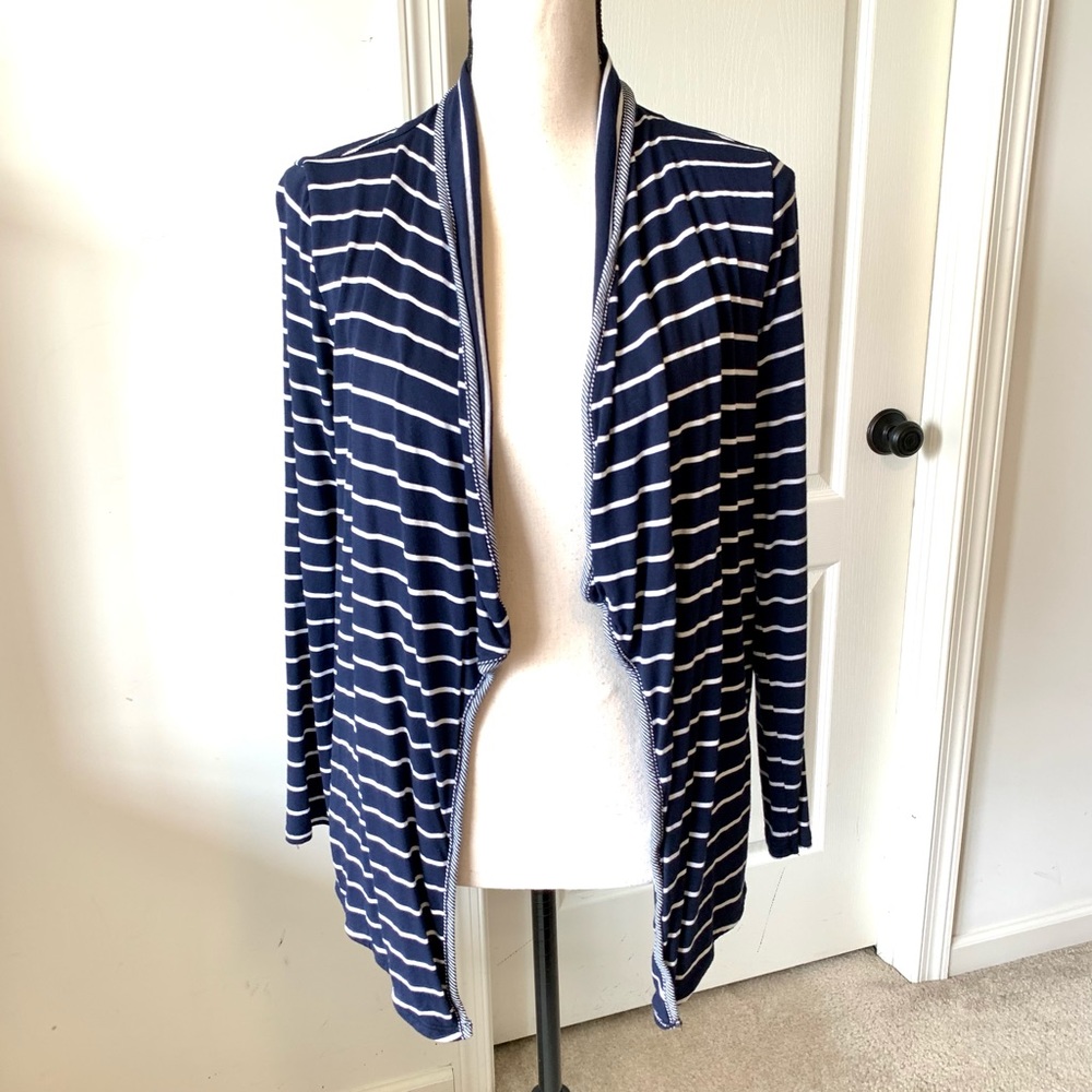 INK LOVE AND PEACE Striped Open Cardigan—SZ. Sm
